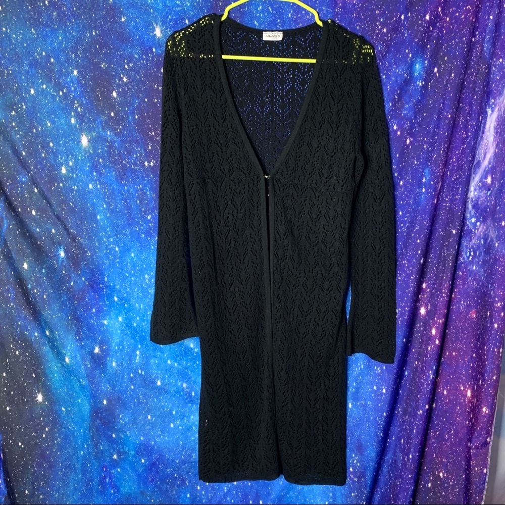 Market St- Black Sheer Long Sleeve Cardigan